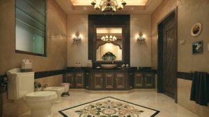 Большая классическая ванная комната