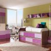 Корпусная мебель в детскую в сиренево-фиолетовом цвете