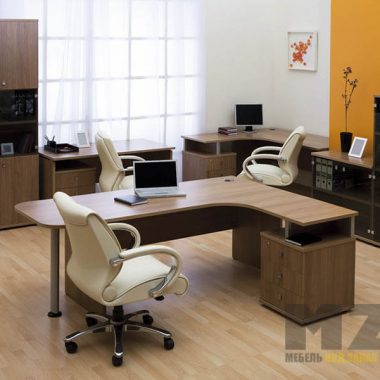Набор офисной мебели из ДСП со стеллажом и распашным шкафом