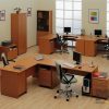 Набор офисной мебели из МДФ для сотрудников цвет дерева
