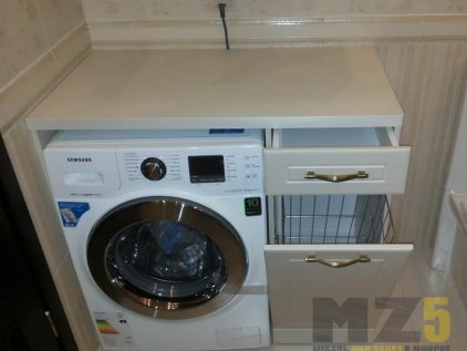 Современная тумба в ванную со встроенной стиральной машинкой