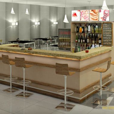 Мебель для ресторанов из МДФ светло-коричневого цвета