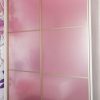 Двустворчатый шкаф-купе в детскую нежно-розового цвета
