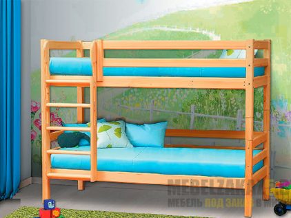 Двухъярусная кровать из массива для детской комнаты