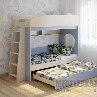 Трехъярусная выдвижная кровать для детей