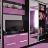 Яркий фиолетовый набор мебели в подростковую комнату для девочки