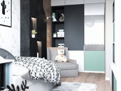 Корпусная мебель в комнату подростка в ультрасовременном стиле