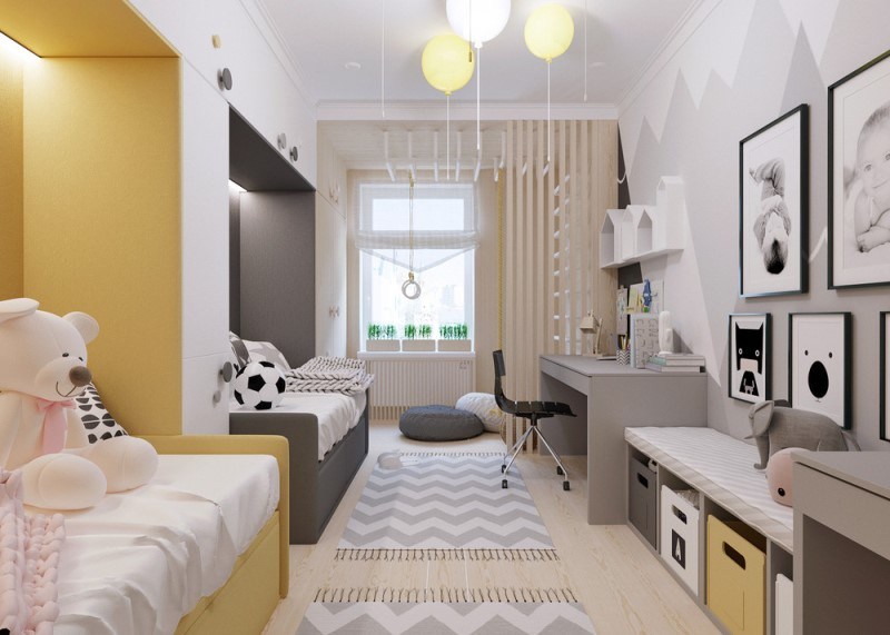дизайн комнаты для двух разнополых детей