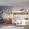Мебель в комнату для девочки с двухъярусной кроватью и рабочей зоной на две персоны