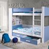 Двухъярусная кровать в детскую в бело-голубом цвете