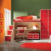 Ярко-красная современная кровать-чердак в детскую