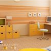 Ярко-оранжевый комплект корпусной мебели в детскую комнату для детей от 3-х лет
