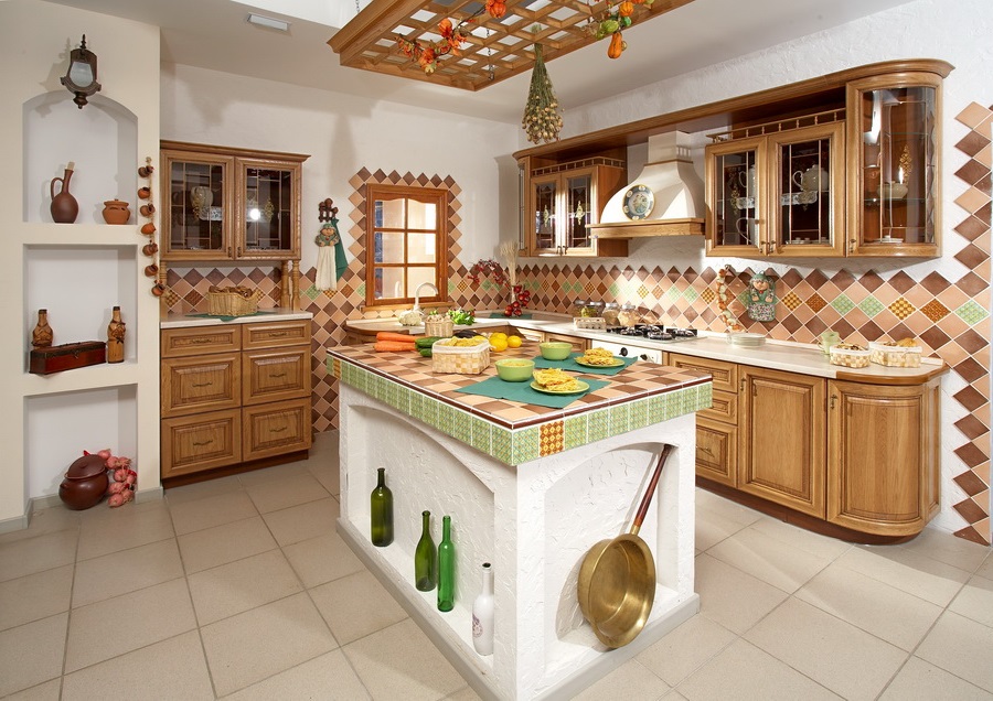 Дизайн кухни в русском стиле
